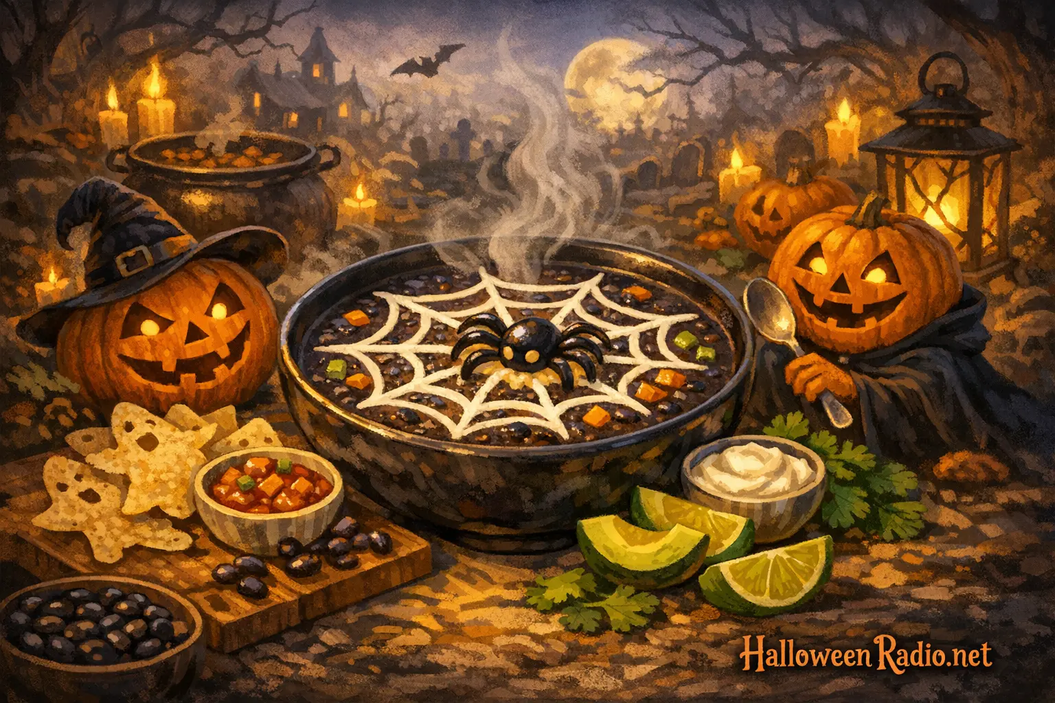 Spooky black bean soup: a healthy Halloween dinner recipe