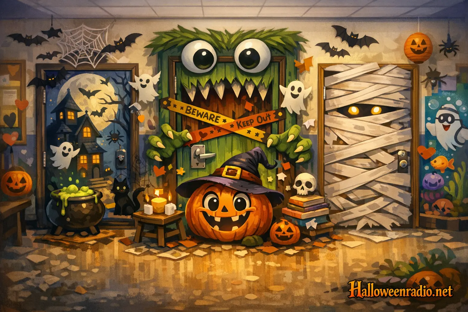 Best classroom Halloween door themes teachers can pull off fast